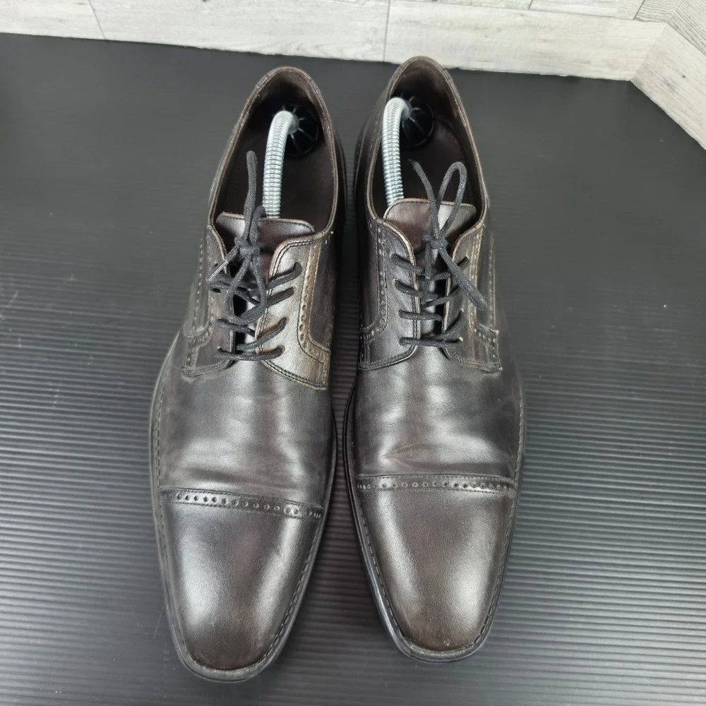 Bruno Magli Lansdale BM600252 Mens Leather Lace Up Cap Toe Oxfords Shoes Sz 11.5